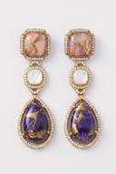 Amethyst Victorian Drop Earrings, close up of the work, detail 1