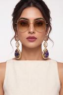 Amethyst Victorian Drop Earrings, full length front view