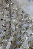 Ivory sequin lehenga, close up of the silver sequin lattice at the waistband