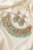 Mint Green Kundan Choker Set, close up of the work, detail 2