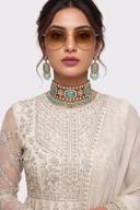 Mint Green Kundan Choker Set, close up of the work, detail 3
