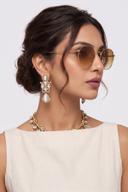 Opal Teardrop Kundan Necklace Set, close up of the work, detail 1