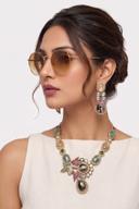 Pastel Multi Stone Victorian Necklace Set, close up of the work, detail 1