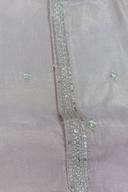 Macro close up of the embroidered cuff on the pink tissue two tone men's kurta